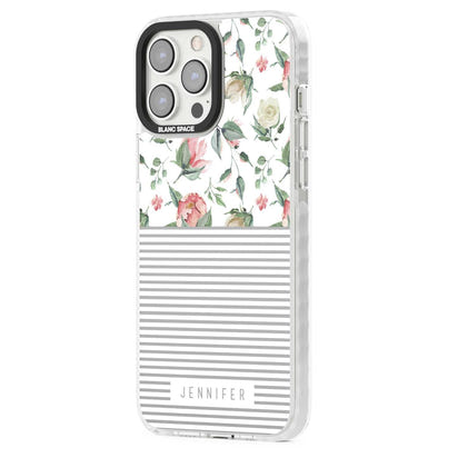 Personalised Light Floral Pattern & Stripes