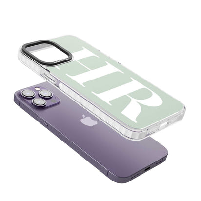 Lettres personnalisées blanches et vert d'eau