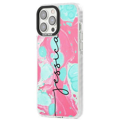Personalised Turquoise & Pink Marbled