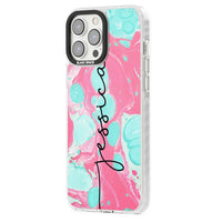 Personalised Turquoise & Pink Marbled