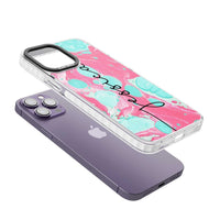 Personalised Turquoise & Pink Marbled