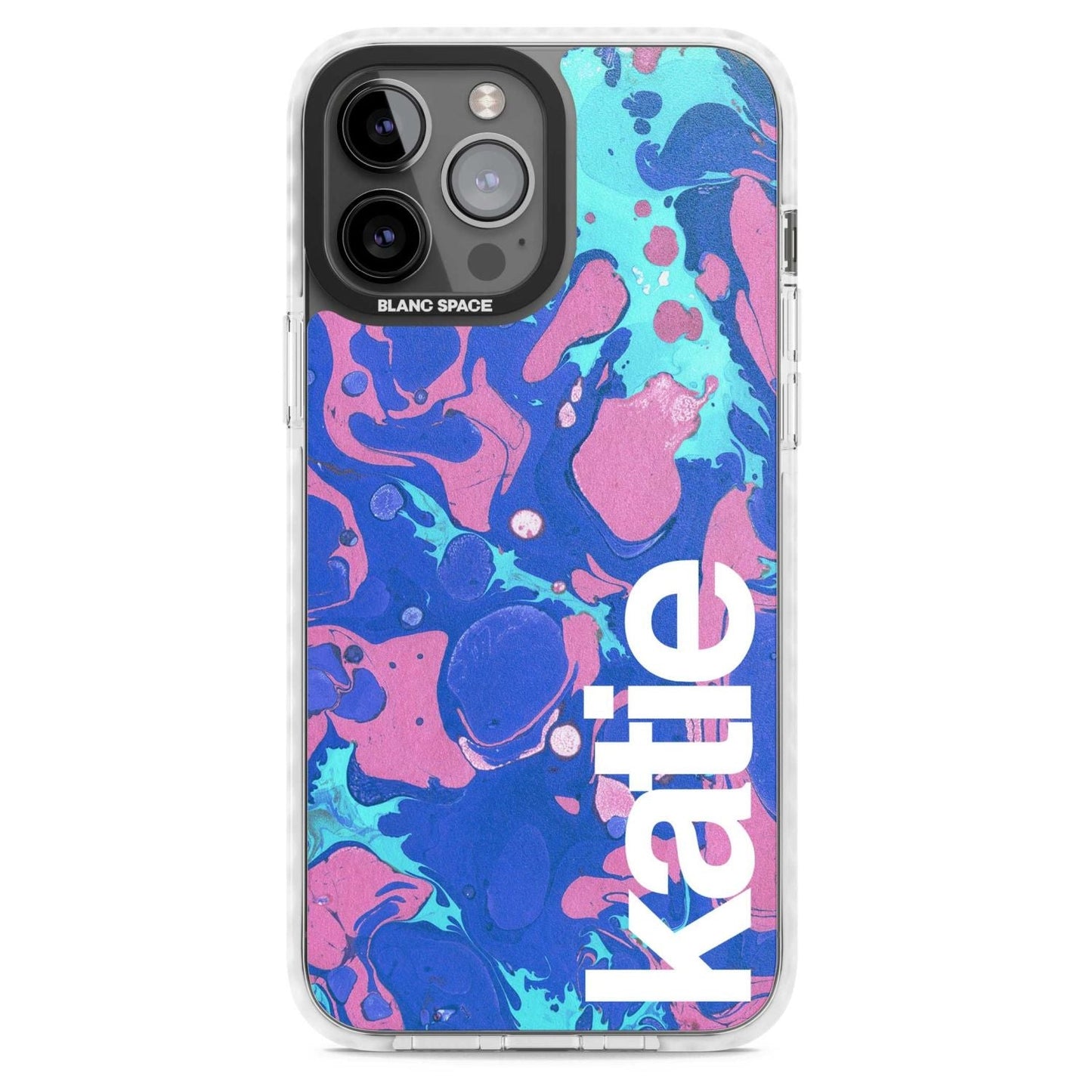 Personalisiertes marineblau-türkisfarbenes Marmor-Design