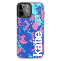 Personalisiertes marineblau-türkisfarbenes Marmor-Design