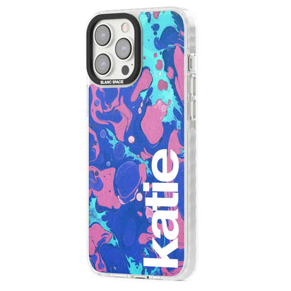 Personalisiertes marineblau-türkisfarbenes Marmor-Design