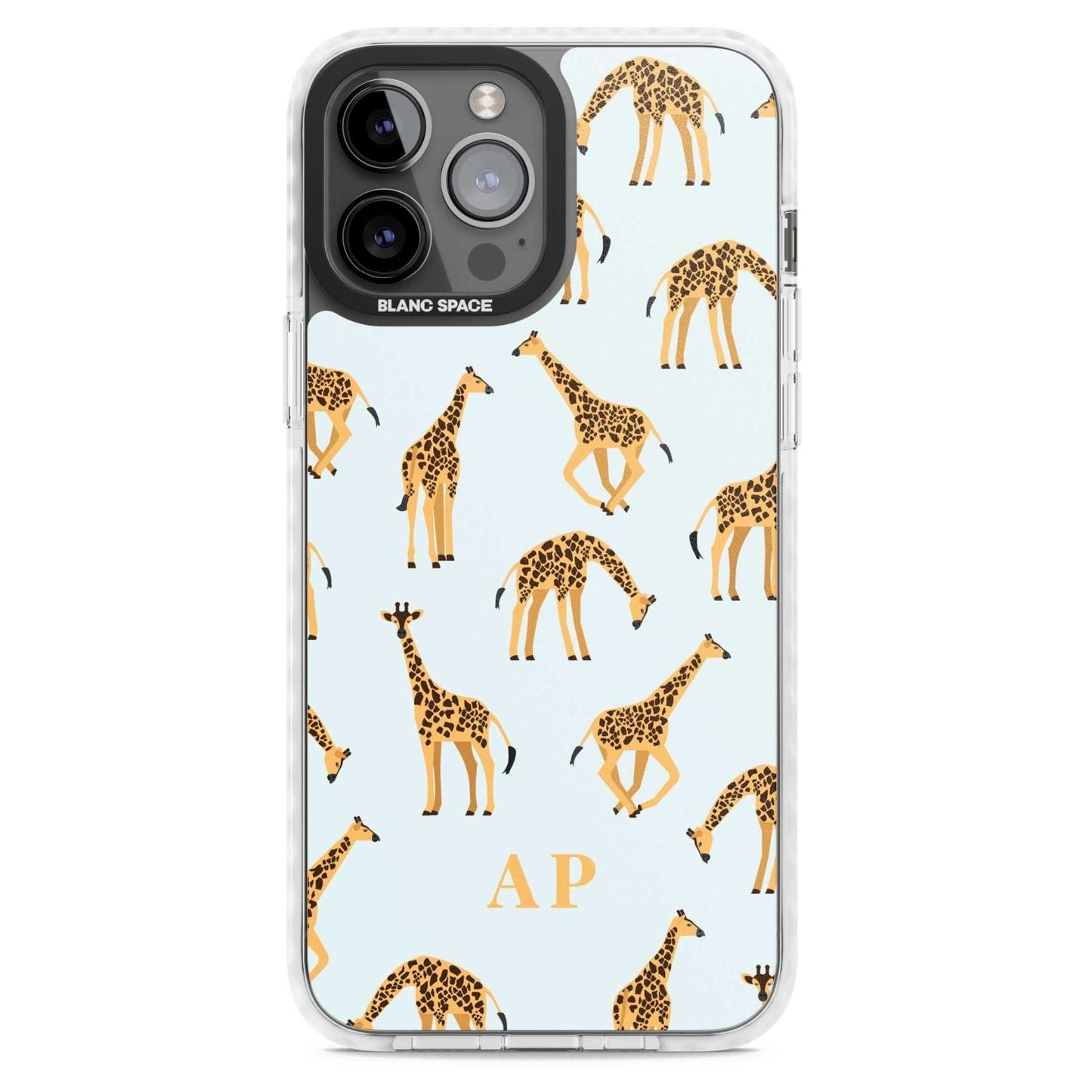Personalisiertes Safari-Giraffenmuster auf Blau