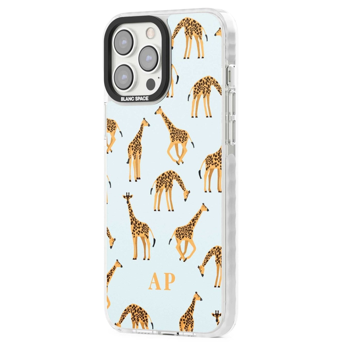 Personalisiertes Safari-Giraffenmuster auf Blau