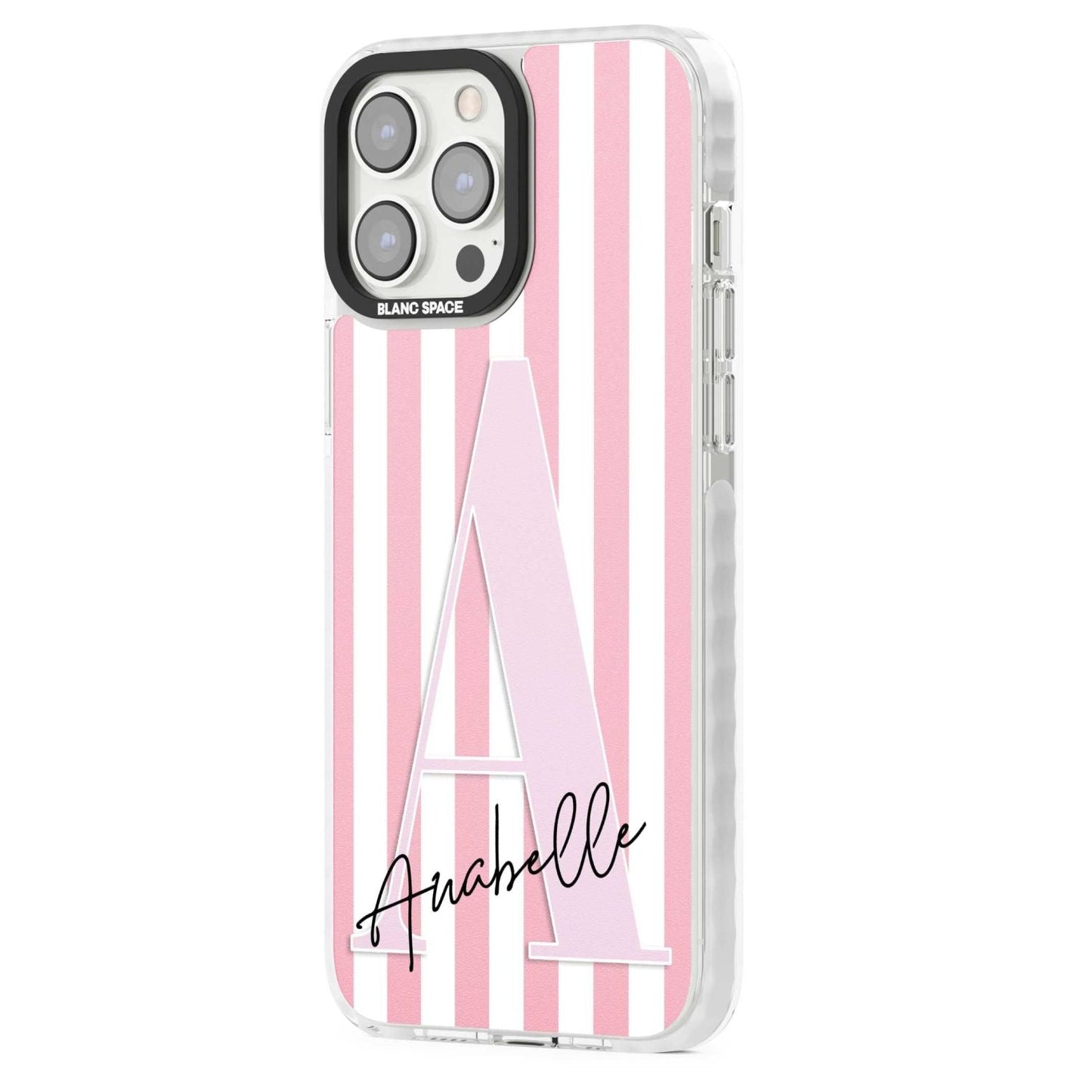 Personalised Pink Stripes & Monogram