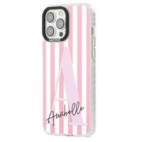 Personalised Pink Stripes & Monogram
