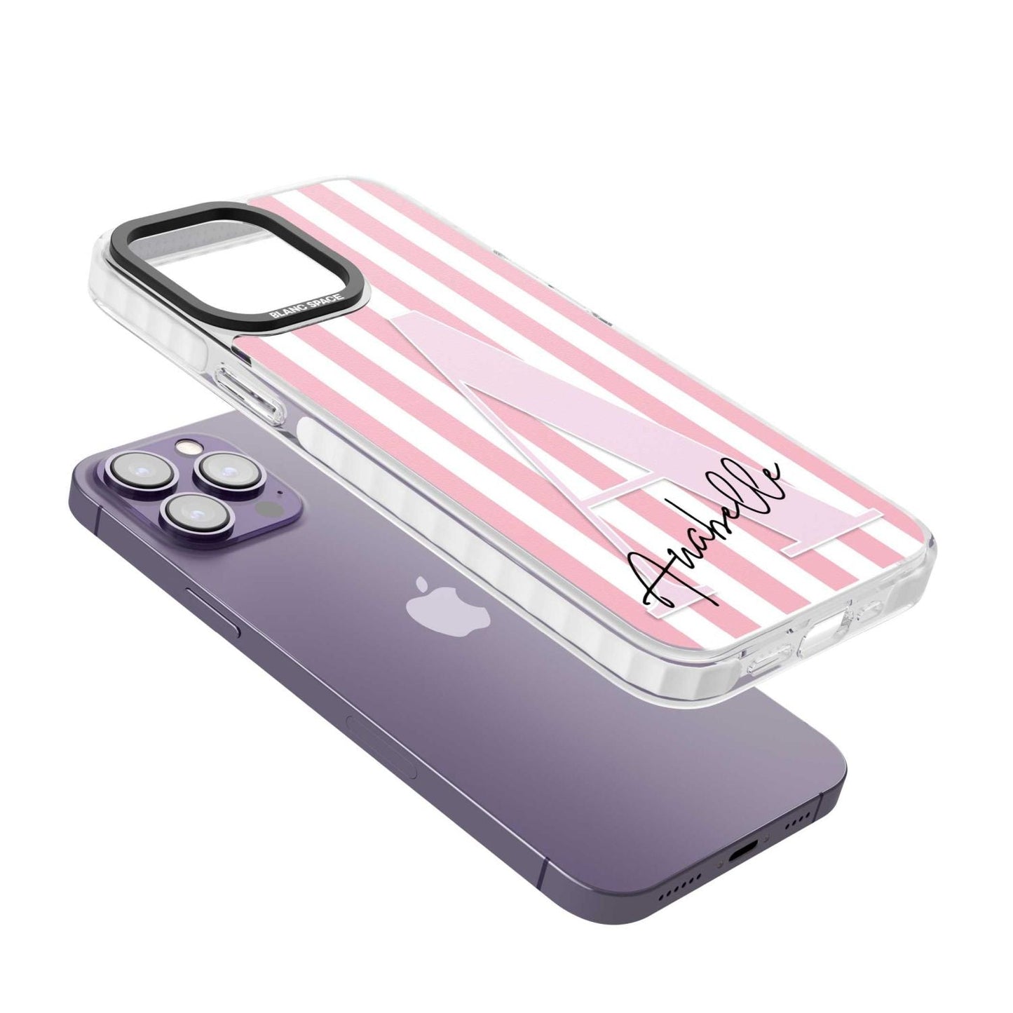 Personalised Pink Stripes & Monogram