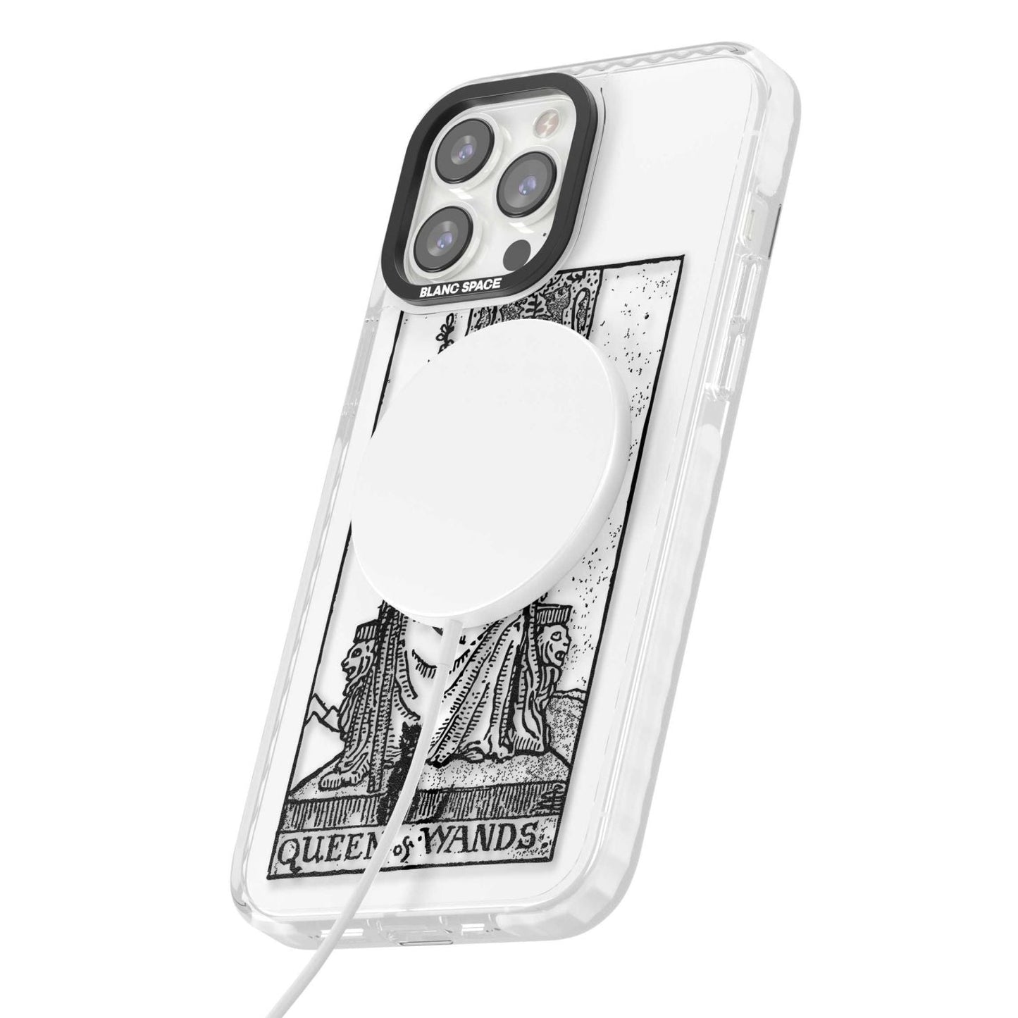 Personalisierte Tarotkarte „Königin der Stäbe“ (transparent)