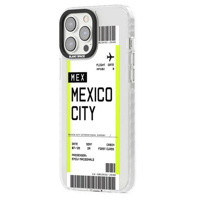 Carte d'embarquement personnalisée pour Mexico
