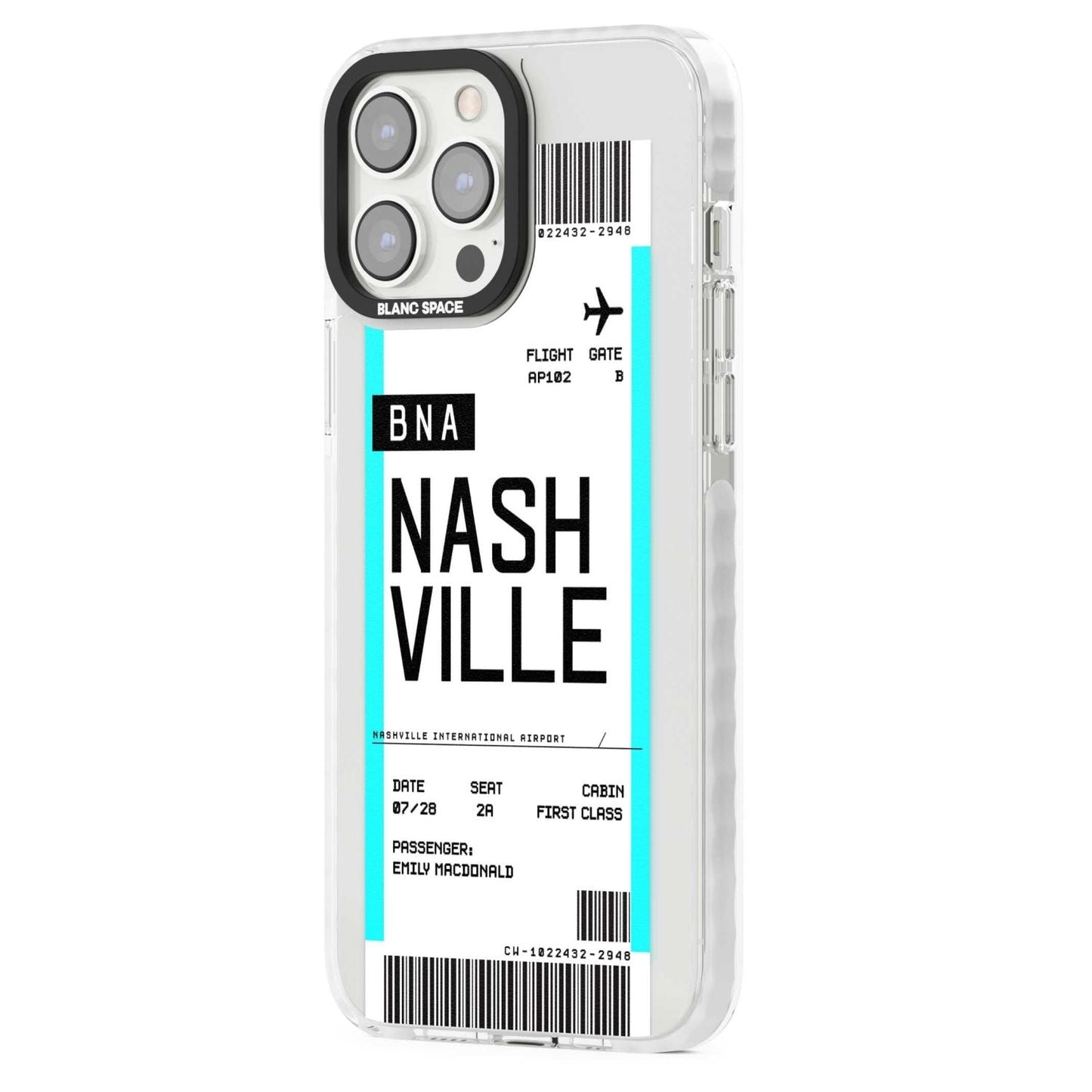 Carte d'embarquement personnalisée pour Nashville