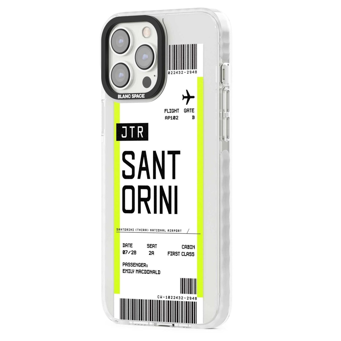 Personalisierte Bordkarte für Santorini