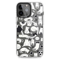 Cartoon Cat Collage Black & White