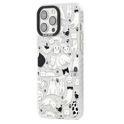 Cartoon Cat Collage Black & White