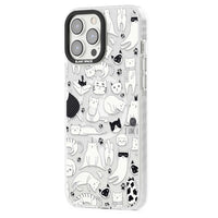 Cartoon Cat Collage Black & White