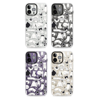 Cartoon Cat Collage Black & White