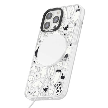 Cartoon Cat Collage Black & White