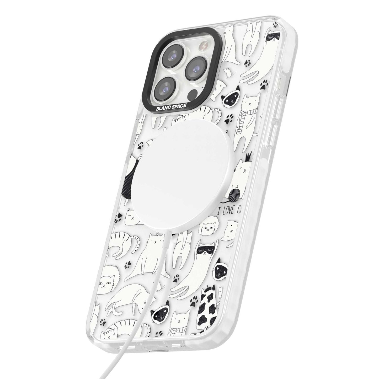 Cartoon Cat Collage Black & White