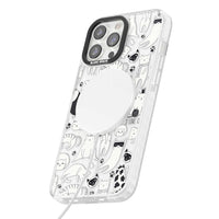 Cartoon Cat Collage Black & White