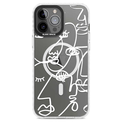 Abstract Line Art White Clear