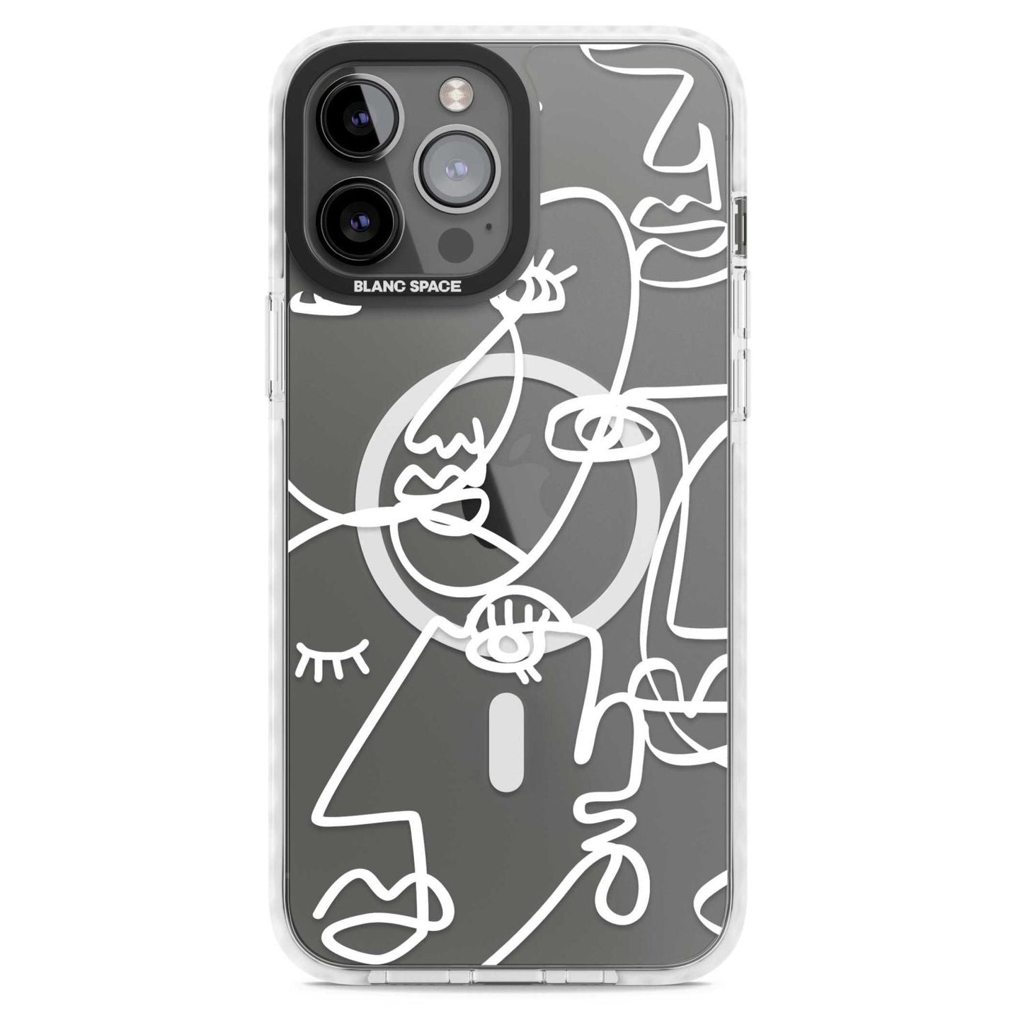 Abstract Line Art White Clear