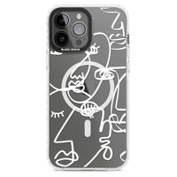 Abstract Line Art White Clear