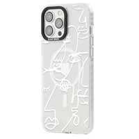 Abstract Line Art White Clear