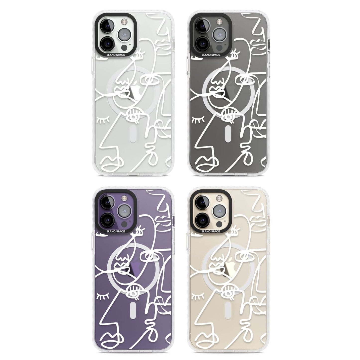 Abstract Line Art White Clear