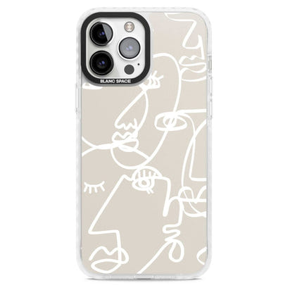 Abstract Line Art White Beige