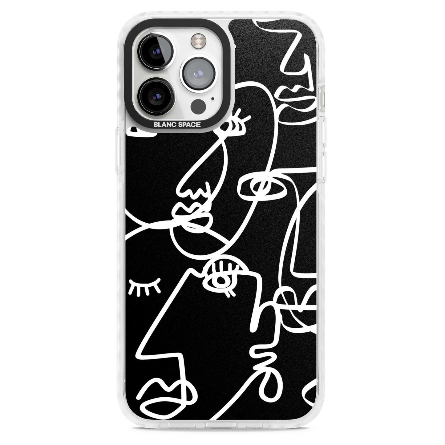 Art abstrait au trait blanc et noir