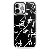 Art abstrait au trait blanc et noir