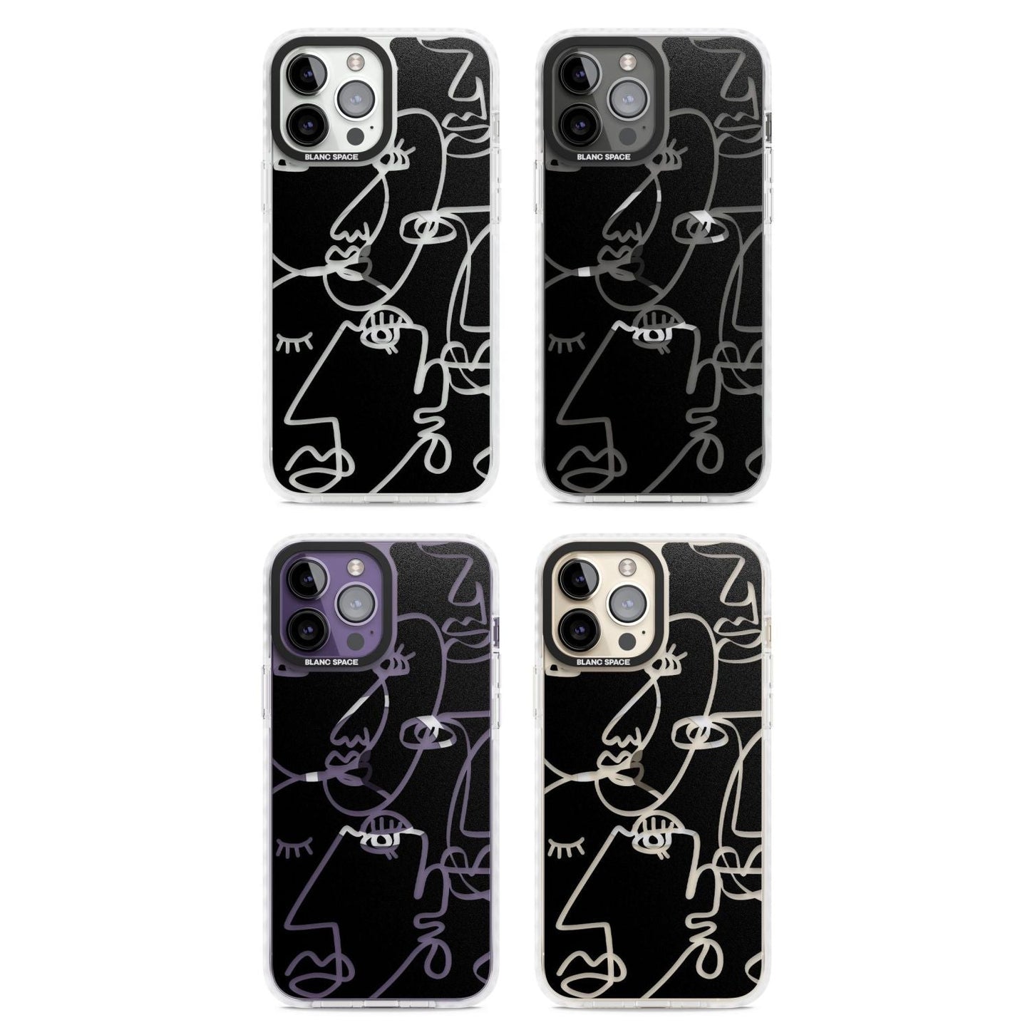 Abstract Line Art Clear Black