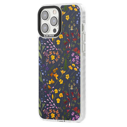 Grappe de feuilles de fleurs sauvages bleu marine