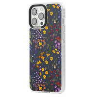 Grappe de feuilles de fleurs sauvages bleu marine