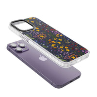 Grappe de feuilles de fleurs sauvages bleu marine