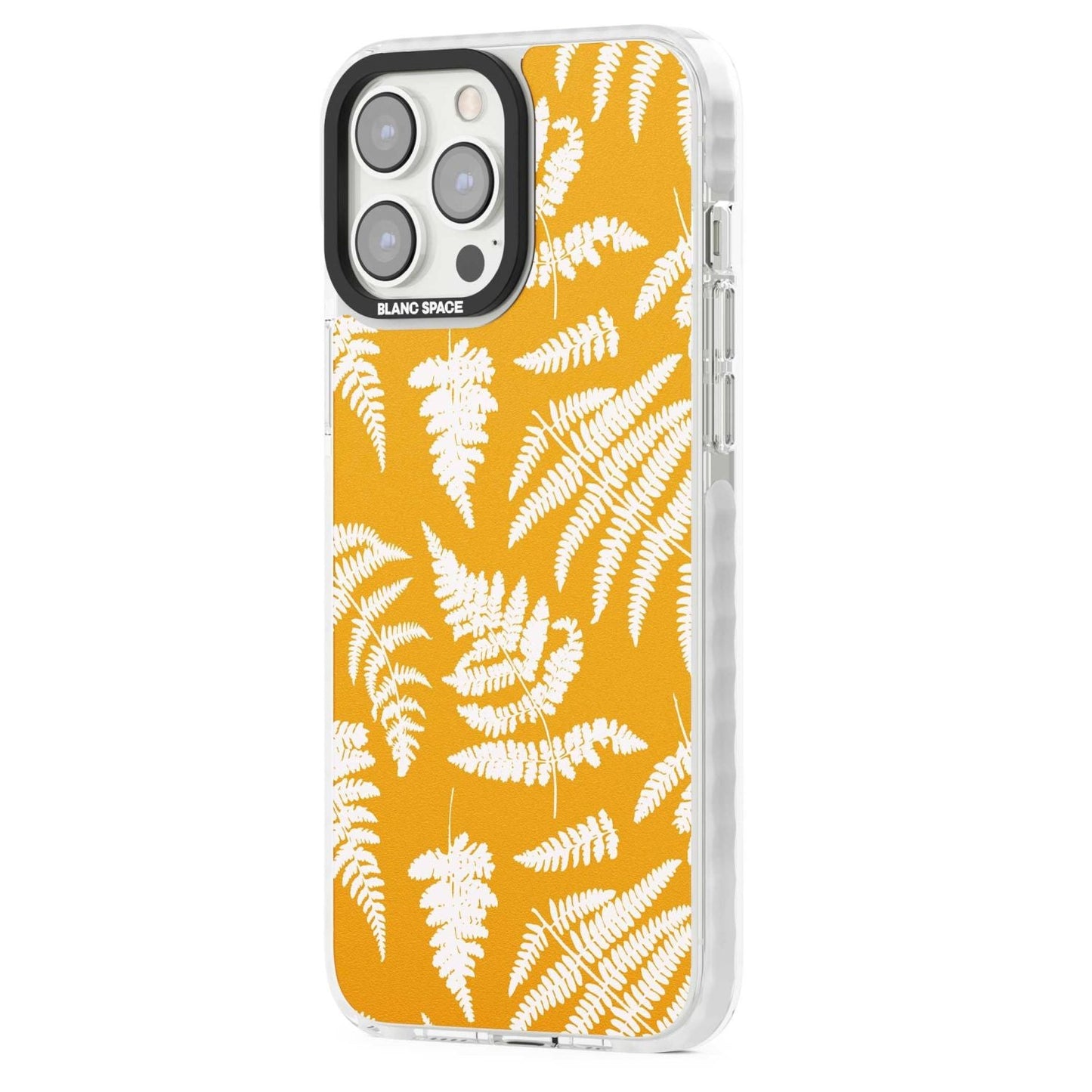 Motif fougère sur fond jaune