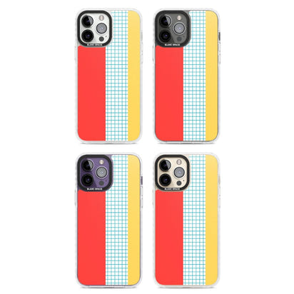 Grille abstraite rouge, bleue, jaune