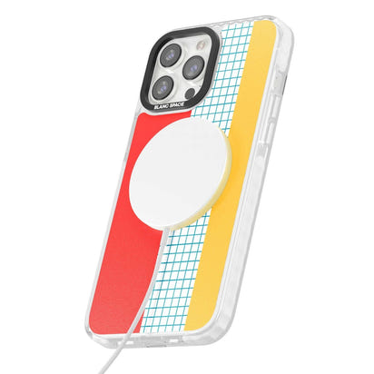 Grille abstraite rouge, bleue, jaune