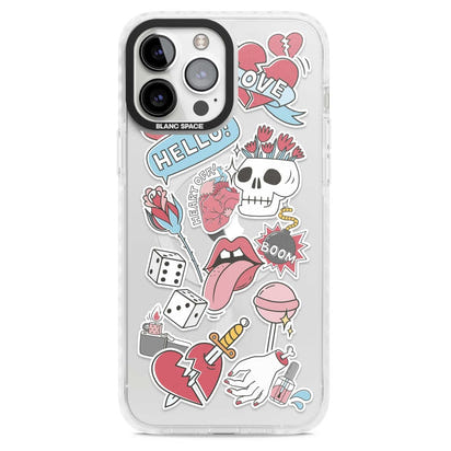 Autocollants Crâne et Fleurs