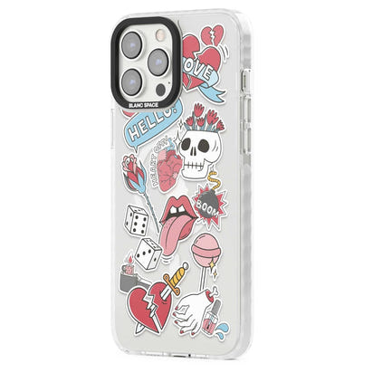 Autocollants Crâne et Fleurs