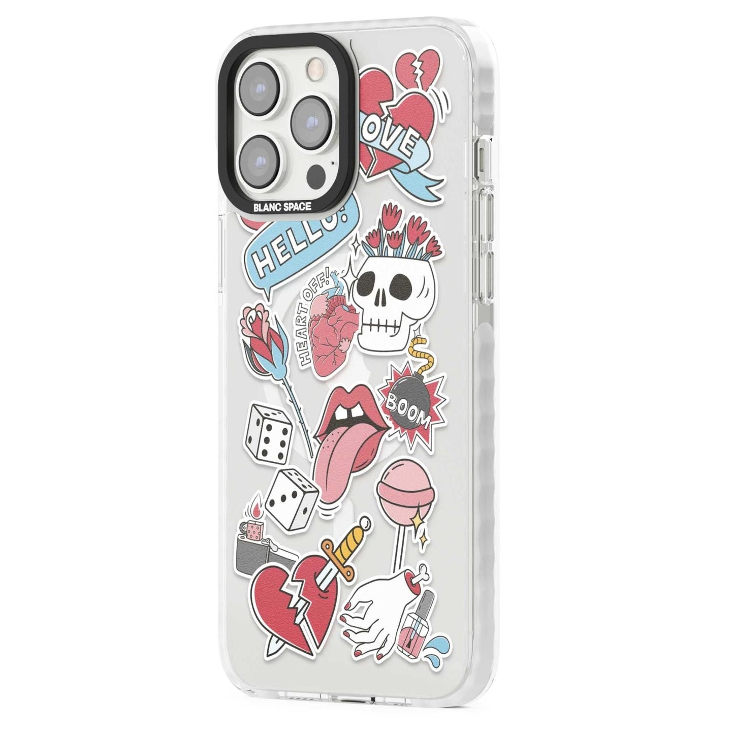 Autocollants Crâne et Fleurs