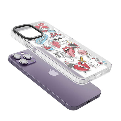 Autocollants Crâne et Fleurs