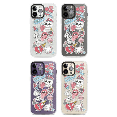 Autocollants Crâne et Fleurs