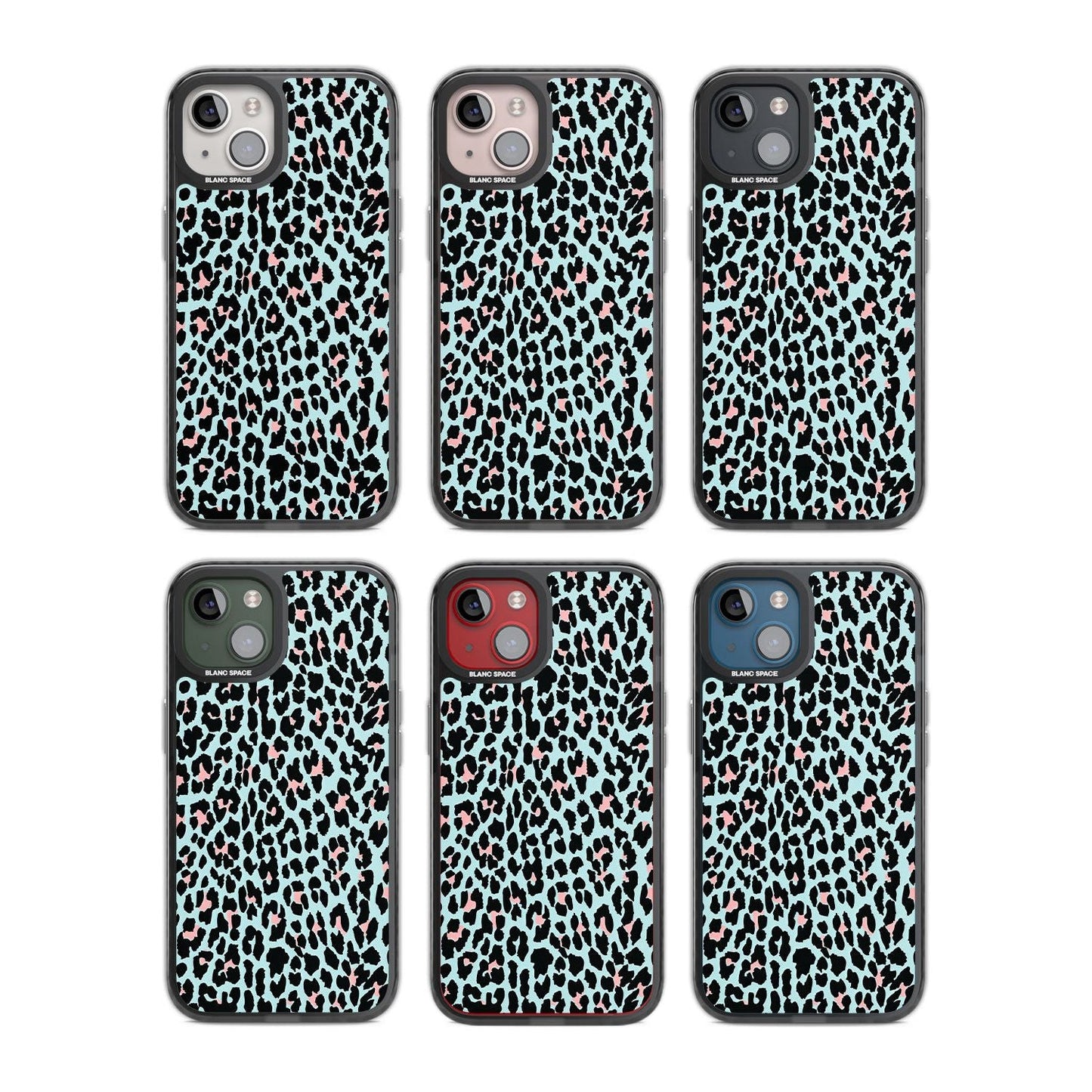 Leopardenmuster in Pastellblau und Rosa