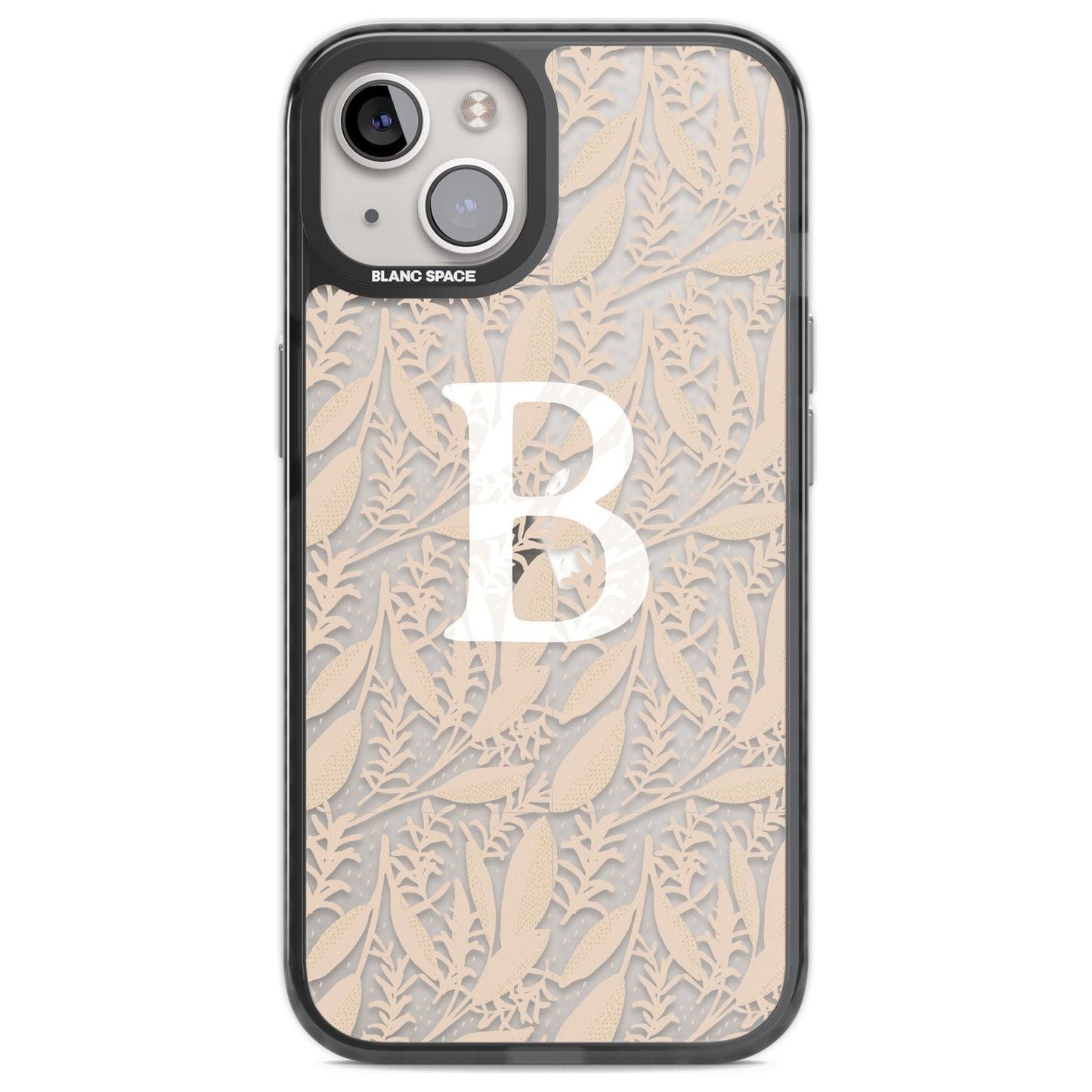 Monogramme personnalisé, motif floral abstrait subtil.