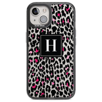 Personalised Clear Pink Leopard Monogram