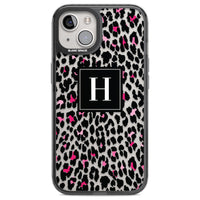 Personalised Clear Pink Leopard Monogram