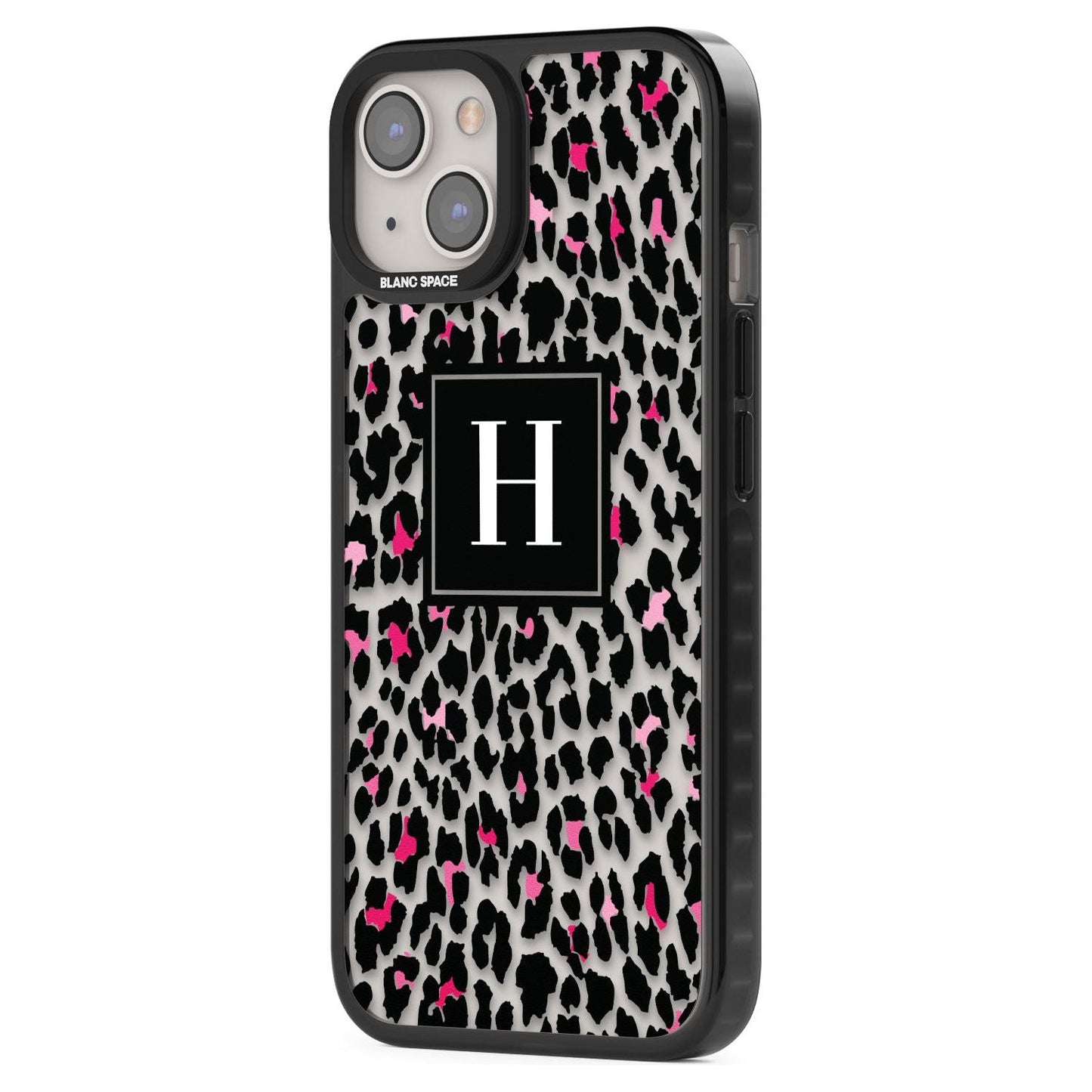 Personalised Clear Pink Leopard Monogram