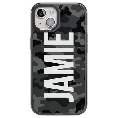 Personalised Black Camo Name Vertical